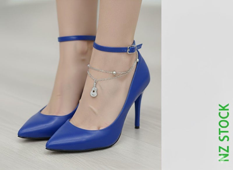 Charm Anklet White Gold Plated Anklet Platinum Colour Anklet Adjustable Anklet Carousel 1