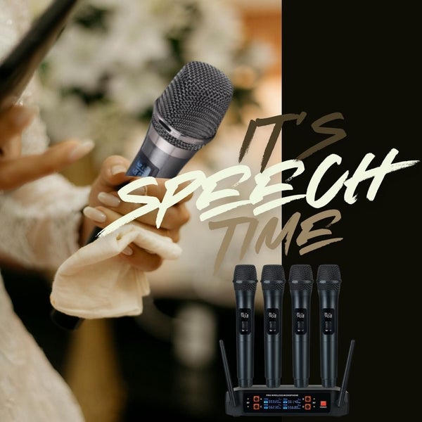 4 Channel Mic Receiver + 4 x Wireless Microphones - Individual Volume Control64363226615427112