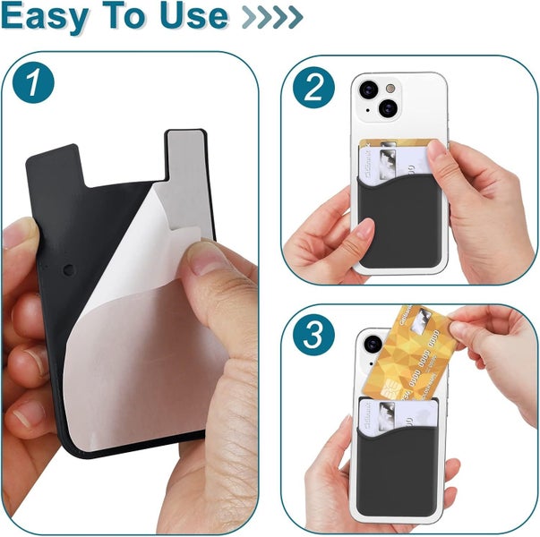 Silicone Credit Card Phone Holder Sticker - Black Carousel 2