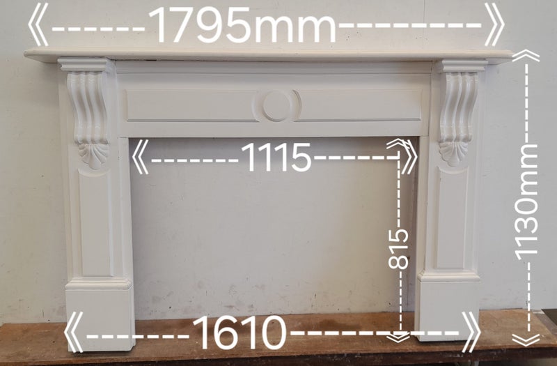Vintage Native Timber Fireplace Surround H1130 x W1610 x D220 DR14561 Carousel 6