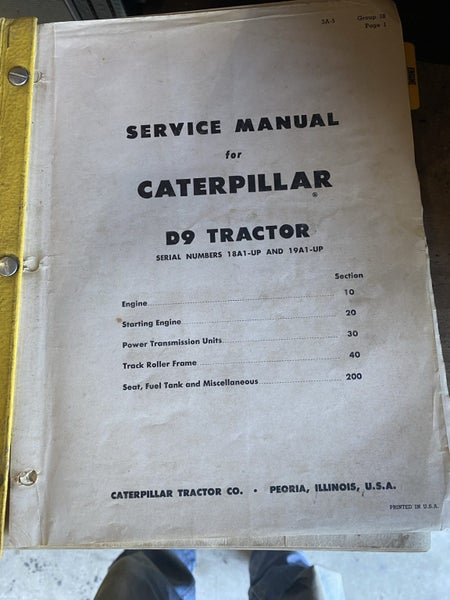 Old Caterpillar D9 service manual Carousel 2