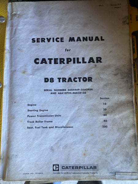 Old Caterpillar D8 service manual Carousel 2