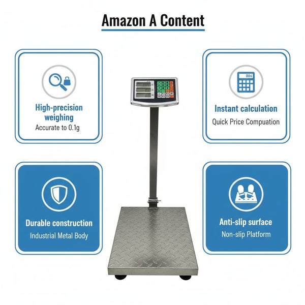 150KG SCALE HEAVY DUTY STEEL LCD Digital Platform Scale Water Resistant Carousel 4