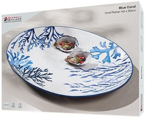Maxwell & Williams: Blue Coral Oval Platter (40x30cm) Carousel 3