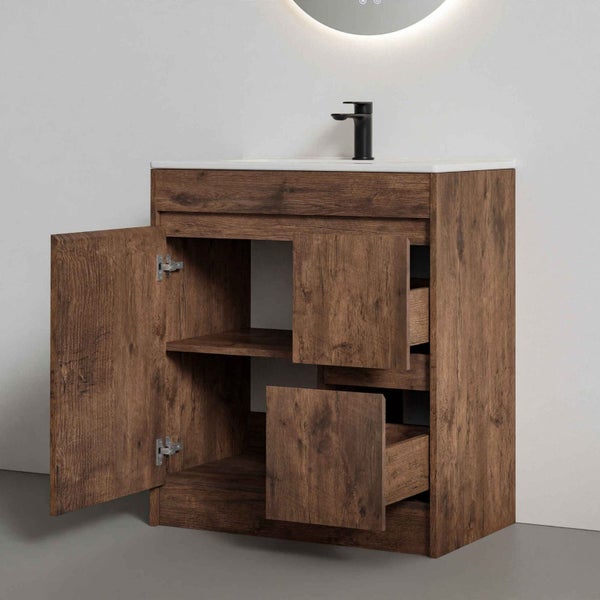 750mm Plywood Floor Standing Vanity Rosewood Carousel 2