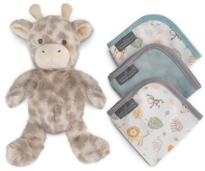 Little Linen: Plush Toy & Washers - Savanna Giraffe Carousel 2