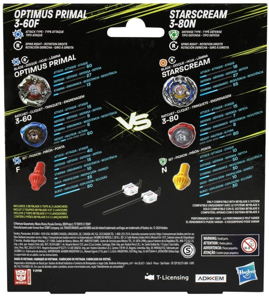 Beyblade X: Transformers Collab Pack - Optimus Primal 3-60F & Starscream 3-80N Carousel 4