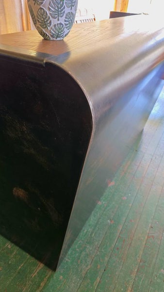 Custom Solid Steel Reception Desk with Solid Oak Top - $20,000 New - $1 Reserve Carousel 16