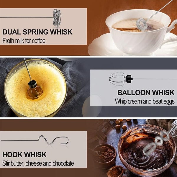 Handheld Electric Milk Frother - White Carousel 5