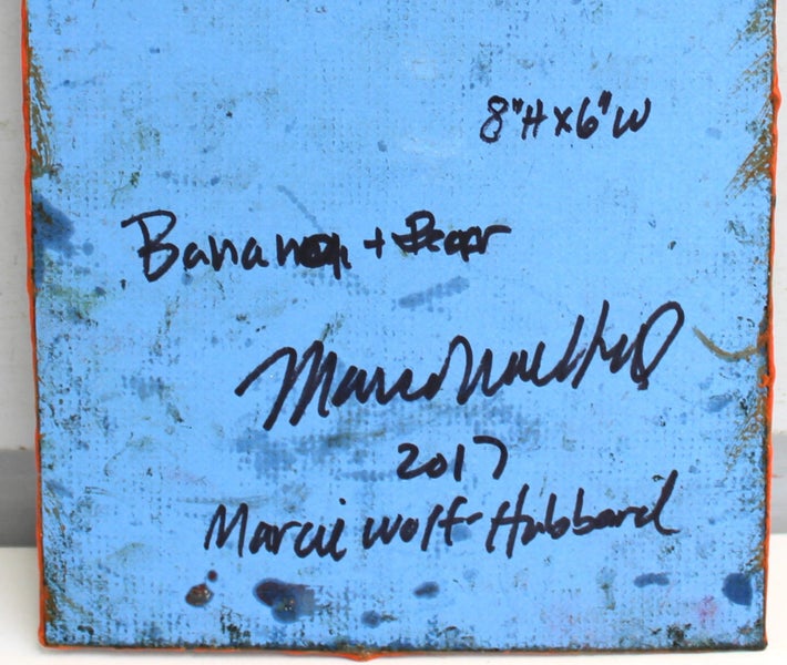 Marcie Wolf Hubbard (USA) encaustic art 'Pear and Banana' Carousel 2