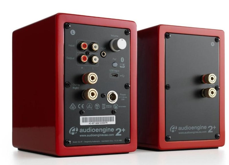 Audioengine A2+ Wireless Speakers Hi-Res Audio Bluetooth Bookshelf Speakers Red Carousel 2