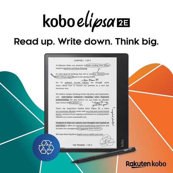 Kobo Elipsa 2E E-Reader 10.3" and Stylus Black Bundle Carousel 5