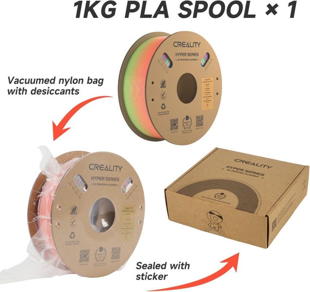 Creality Hyper PLA Filament Rainbow Wild Blossom-Short 1.75 - 1kg Carousel 2
