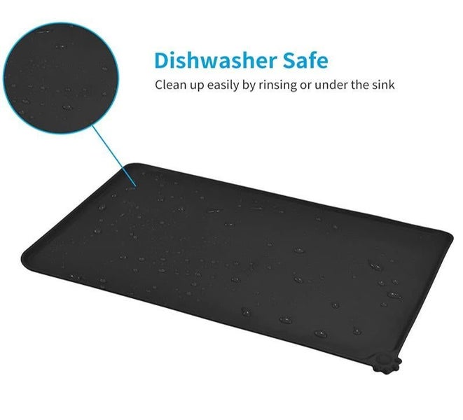 Non-Slip Waterproof Pet Feeding Mat - 54 x38cm (Black) Carousel 5