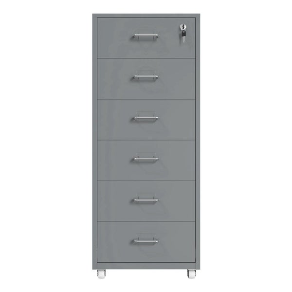 Gorilla Office - Mobile Metal 6 Drawer Cabinet -Grey Carousel 2