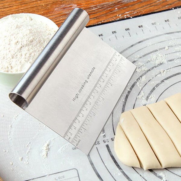 OZZYCOOK 2-Pack Dough Scraper & Cutter - Stainless Steel Carousel 2