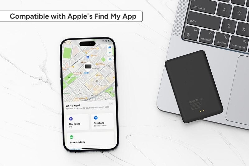 Kogan Smart Tag Rechargeable Wallet Tracker Card for Apple Find My Carousel 2