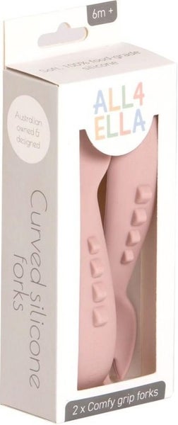 All4Ella: Comfy Grip Silicone Forks - Dusty Pink (2 Pack) Carousel 2