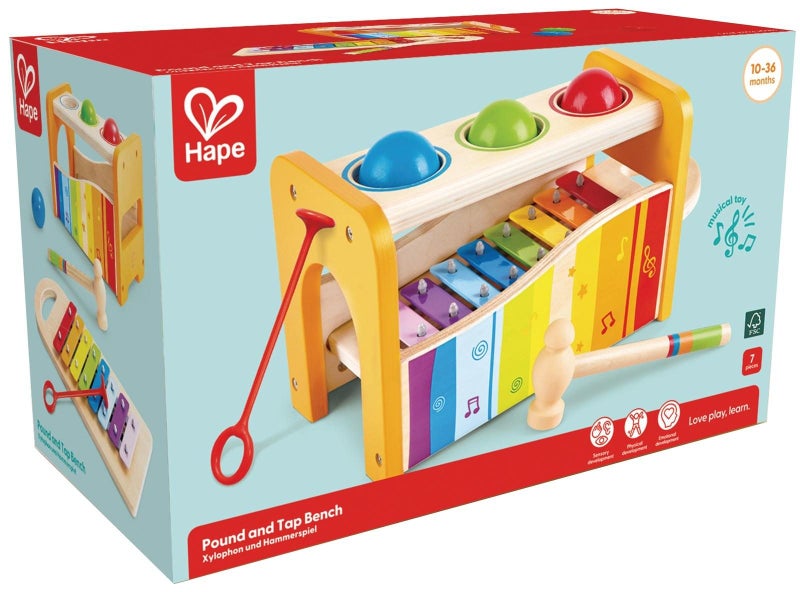 Hape: Wooden Pound and Tap Bench Carousel 4