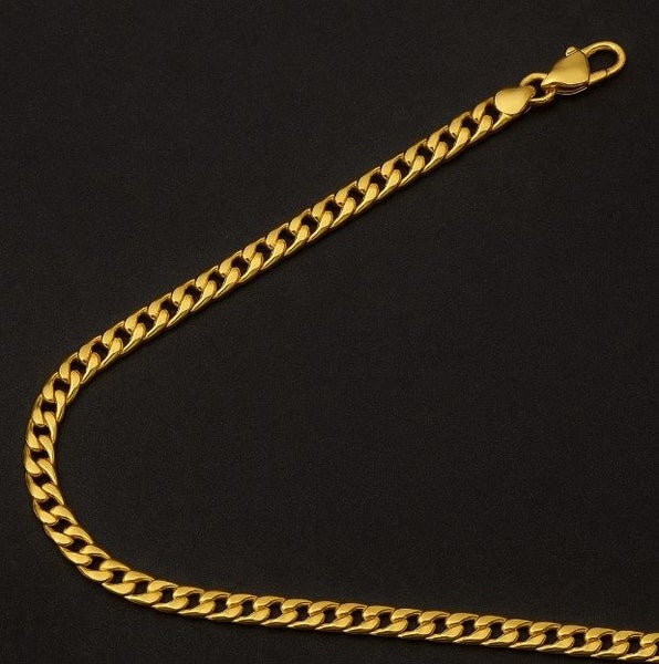 Men's 8MM Solid Cuban Link Chain with 14K Gold Detailing – SALE! Carousel 2
