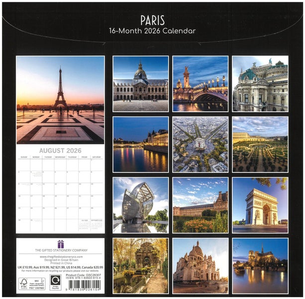2026 Wall Calendar Paris Carousel 2