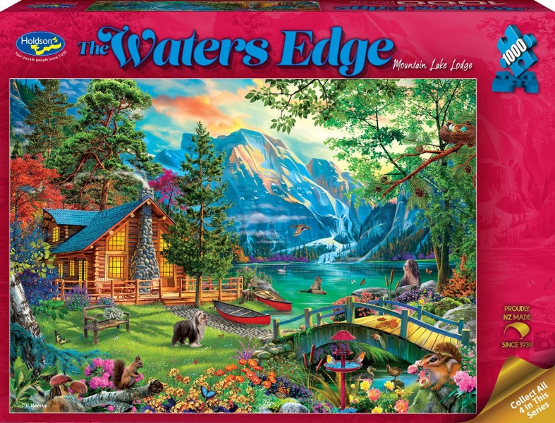 The Water's Edge: Mountain Lake Lodge (1000pc Jigsaw) Carousel 2