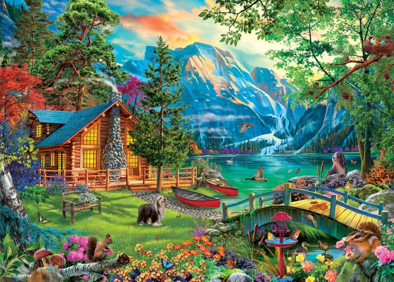 The Water's Edge: Mountain Lake Lodge (1000pc Jigsaw) Carousel 3