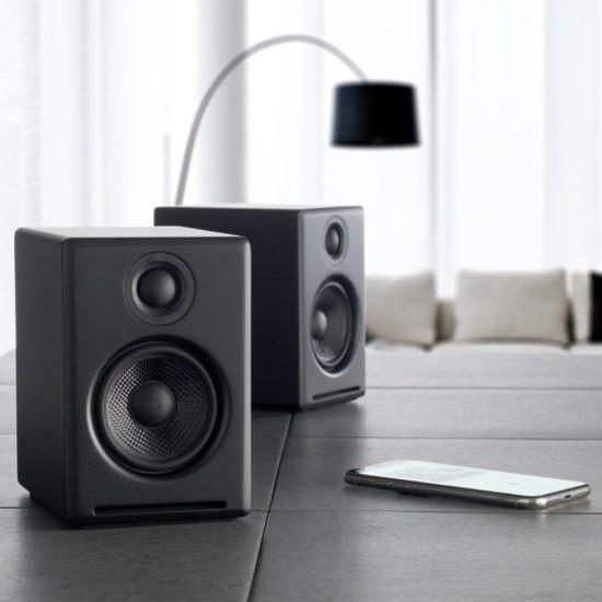 Audioengine A2+ Wireless Speakers Hi-Res Audio Bluetooth Bookshelf Speaker Black Carousel 3