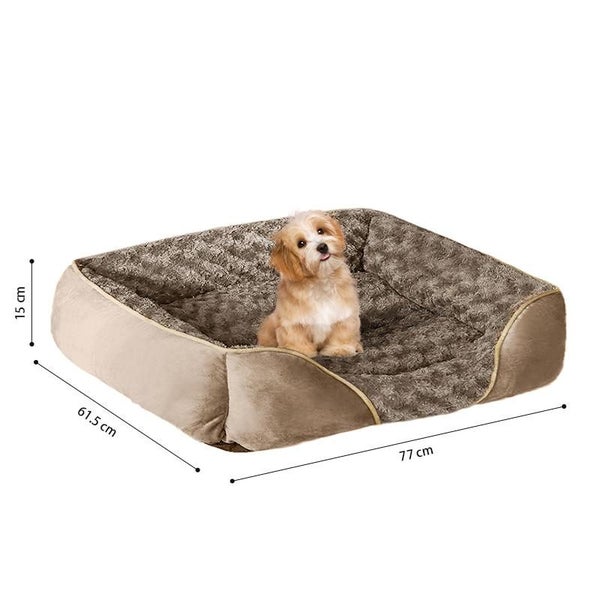 ZOOMIES Rectangle Washable Dog Bed - Beige Carousel 2