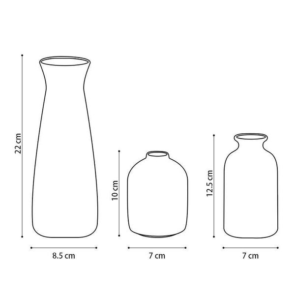 GREENYHAVEN Distressed Ceramic Vase - Black (Set of 3) Carousel 2