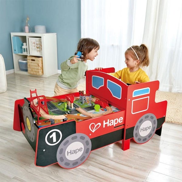 Hape: Ride-on & Foldable Table - Fire Engine Carousel 2