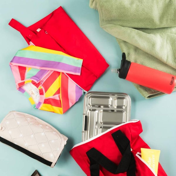 Nestling: Neon by Nestling Double Pocket Wet Bag - Red Carousel 2