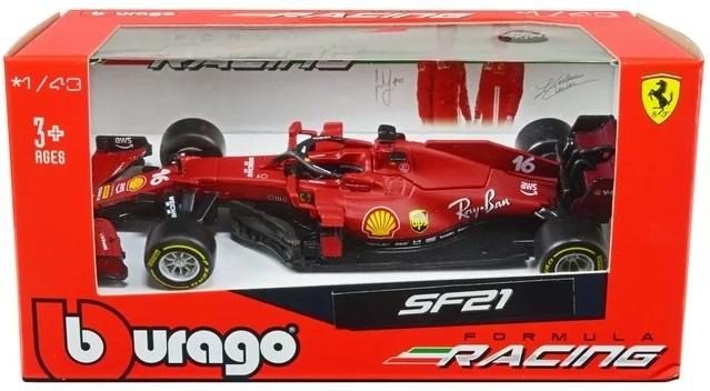 Bburago: 1:43 Diecast Vehicle - Ferrari Racing (SF21 #16 Carlos Sainz) Carousel 5