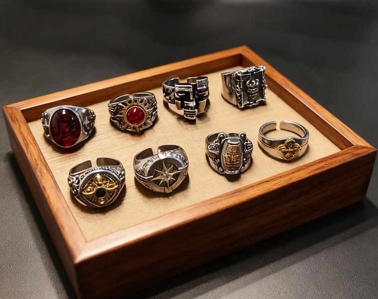 (8X Statement Rings) Bold & Beautiful Rings Punk Rock Design RSS43QS-1664587508101634110