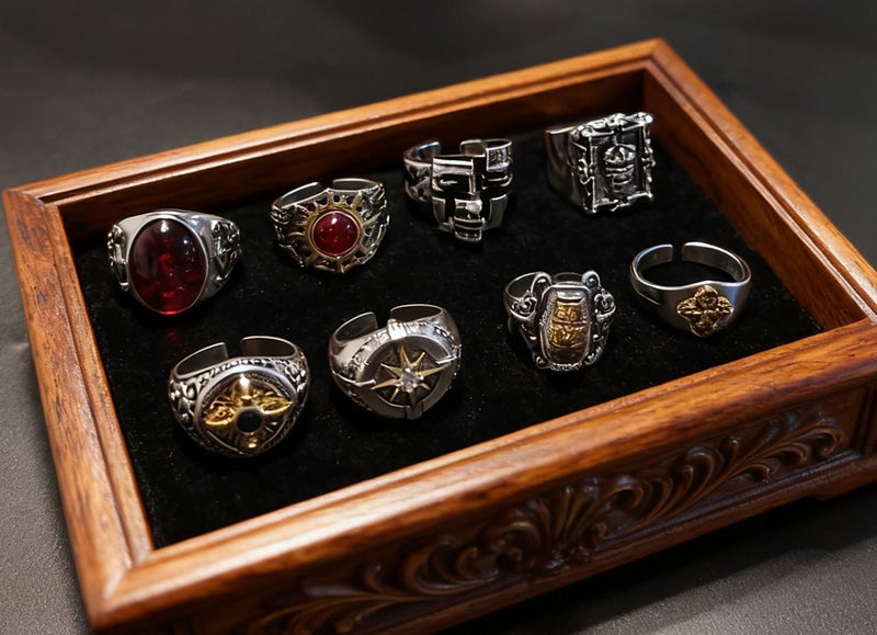 (8X Statement Rings) Bold & Beautiful Rings Punk Rock Design RSS43QS-1664587508101634111