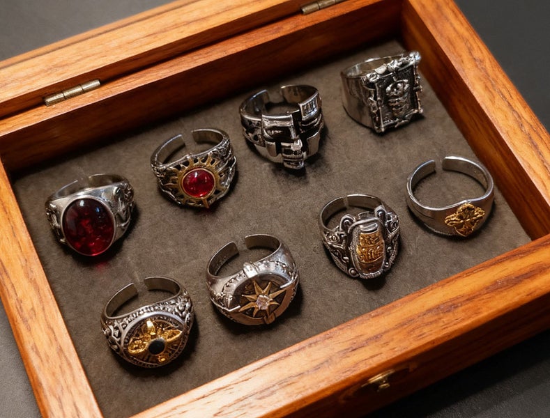 (8X Statement Rings) Bold & Beautiful Rings Punk Rock Design RSS43QS-1664587508101634112