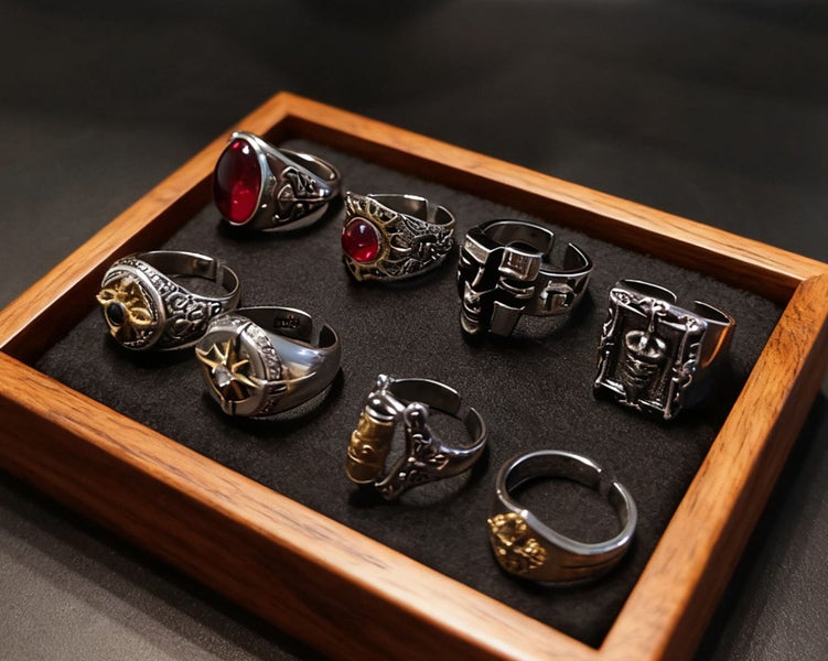 (8X Statement Rings) Bold & Beautiful Rings Punk Rock Design RSS43QS-1664587508101634113