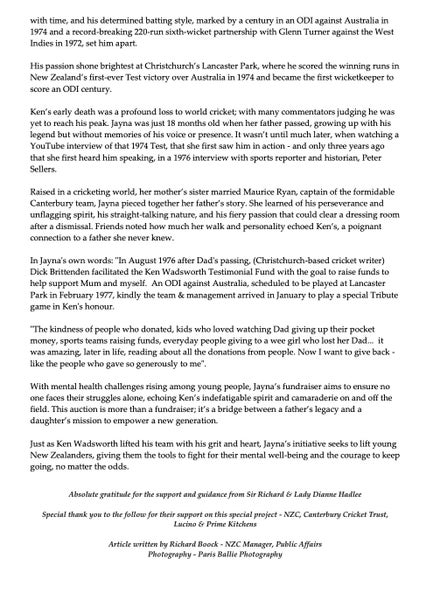 The Ultimate Cricket Memorabilia - Jayna Wadsworth's Fundraising Initiative Carousel 8