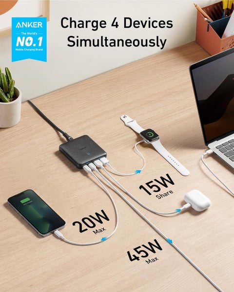 Anker 65W GaN 4-Port Fast USB C Charger Carousel 2