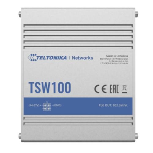 Teltonika TSW100 Unmanaged Industrial Ethernet PoE+ Switch(120W) GbE x 5 / PoE+ Carousel 1