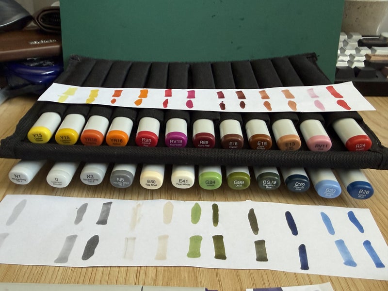 Copic Markers Set (31 total) + Case + Ink Refill64316759896961113