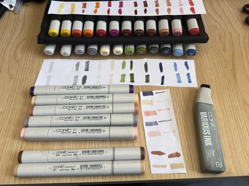 Copic Markers Set (31 total) + Case + Ink Refill64316759896961110