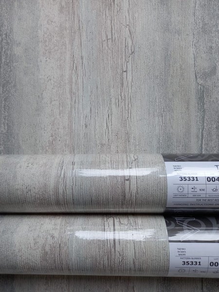 Wallpaper. Crackled Paint - Grey, Brown & Pale Blue. #35331. 1m SAMPLE LENGTH Carousel 2