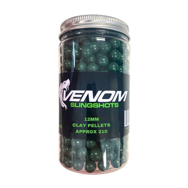 Venom Slingshots Green 12mm Clay Ball Pellets 210 Pack Carousel 1