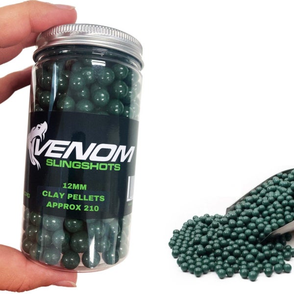 Venom Slingshots Green 12mm Clay Ball Pellets 210 Pack Carousel 2
