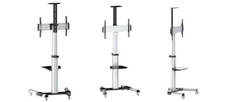 BRATECK 37-75" Telescopic Height Adjustable TV Cart-Stand Tilt Rotate64317834484097110