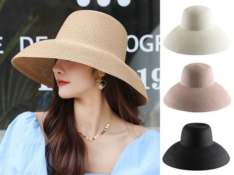 Sun Straw Hat Wide Brim Floppy Derby Summer Beach Cap Carousel 1
