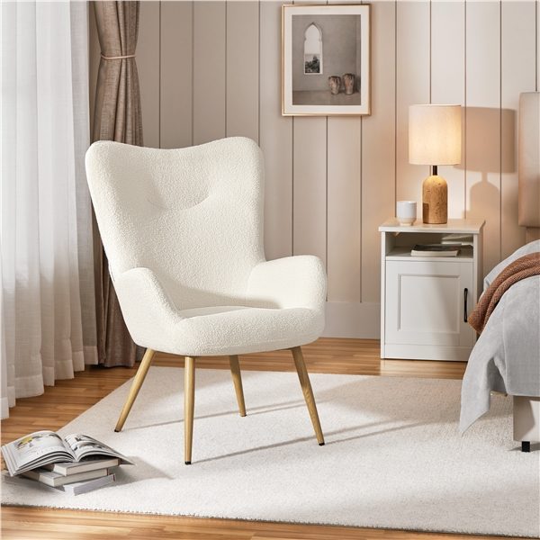 Boucle Accent Chair Armchair Carousel 1