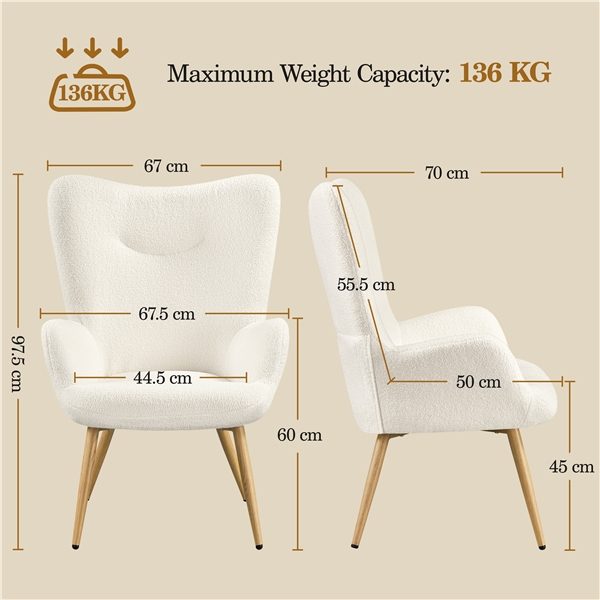 Boucle Accent Chair Armchair Carousel 2