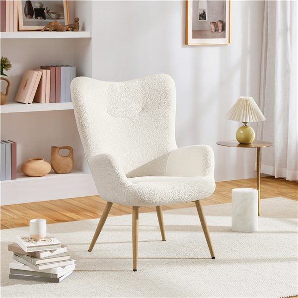 Boucle Accent Chair Armchair Carousel 1